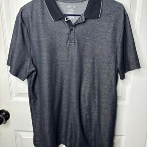 APT.9 Large Gray Polo Shirt Short Sleeve Smart Temp Casual Men’s Top